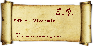 Sóti Vladimir névjegykártya